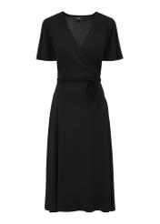 Black dress tied at the waist SUKDT-0183-99(W24)-03