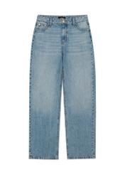 Blue women's denim pants JEADT-0016-7A(Z26) - front product view, on white background.