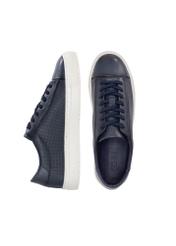 Men's navy blue leather sneakers BUTYM-0458-69(W24)-05