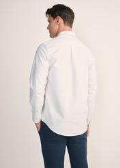 Men's white cotton shirt KOSMT-0346-11(Z25), back view of the product on the model. Half of the silhouette visible.