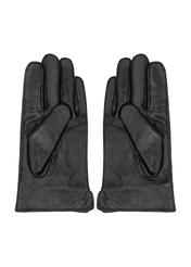 Men's black leather gloves REKMS-0014-99(Z24)