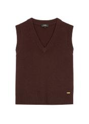 Women's woolen vest in brown color SWEDT-0253-1I(Z26)