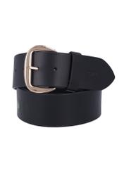 Black wide leather women's belt PASDS-0349-99(Z26), front product view on white background.
