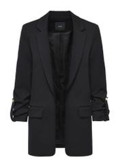 Women's black jacket without a fastener ZAKDT-0034-99(Z24)-03