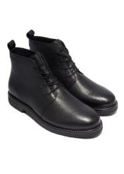 Black men's leather ankle boots BUTYM-0545-99(Z26), diagonal product view on a white background.