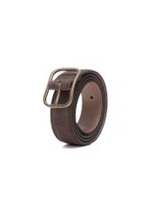 Chocolate leather women's belt PASDS-0317-90(Z25), diagonal product view on white background.