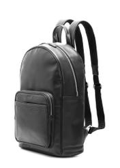 Men's black leather backpack TORMS-0472-99(Z25), diagonal product view on white background.