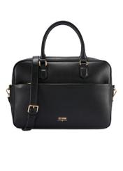 Czarna torba na laptopa damska TOREC-1209-99(W26) - widok produktu z przodu, na białym tle. 