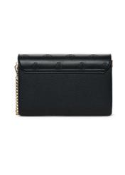 Black women's handbag with monogram TOREC-0536C-99(Z25), back view on white background.