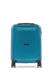 Small suitcase on wheels WALPC-0014-7B-19(W26), front product view on white background.