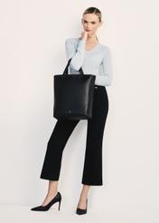 Black leather shopper bag TORES-0850E-99(Z25)