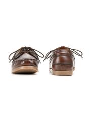 Men's dark brown leather shoes BUTYM-0540-1I(W26), front and back view of the product on a white background.