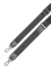 Black leather men's travel bag TORMS-0500-99(W26) - close-up detail, on white background.