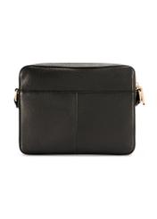 Black small leather women's handbag TORES-1269-9I(W26), product view from the back on a white background.