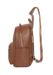 Light brown small women's backpack TOREC-1256-1G(Z26), side product view on white background.
