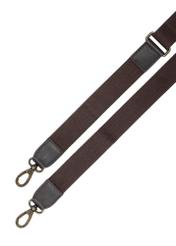 Brown leather travel bag TORMS-0520-1H(Z26), product strap view on white background.