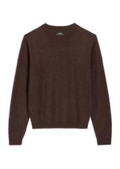 Women's brown wool sweater SWEDT-0265-1I(Z26), front view of the product on a white background.
