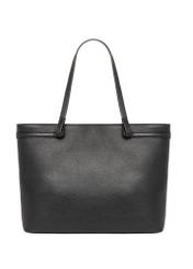 Women's black leather shoulder shopper bag TORES-1357-9I(Z26) - back view of the product on a white background.