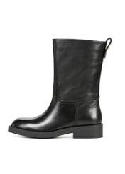 Women's leather ankle boots BUTYD-1216-99(Z25), side view of the product on a white background.-02