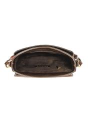 Brown women's shoulder bag TOREC-1048-89(Z25), view from the inside of the product on a white background.