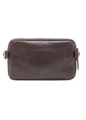 Men's brown leather waist bag TORMS-0462-89(Z25), product view from the back on a white background.