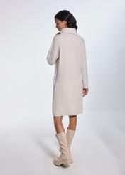 Beige turtleneck dress SUKDT-0206-80(Z24)-03