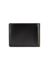 Black leather women's wallet PORES-0976-99(Z25), product view from the back on a white background.