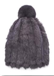 Women's grey fur cap CZADF-0034-94(Z26)