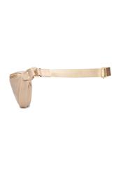 Women's beige waist bag TOREC-1131-1A(W26), side view of the product on a white background.