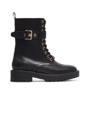 Black leather women's ankle boots BUTYD-1311-99(Z26), side view of the product on a white background.