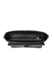 Black women's messenger bag with chain TOREC-0767C-99(Z25) - product view from above on white background.