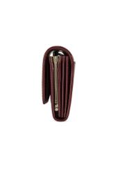 Burgundy large leather women's wallet PORES-0974-49(Z25), product view from the side on a white background.