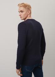 Men's cotton navy blue sweater SWEMT-0134-69(Z23)-03