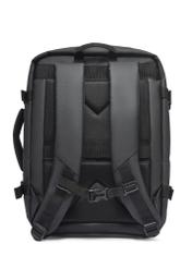 Black large travel backpack PLCMN-0018-99(Z26), back view of the product on a white background.