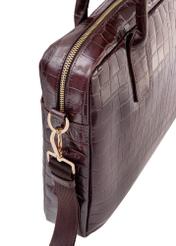 Elegant croco women's leather bag TORES-1128E-89(Z25), close-up view of the product detail on a white background.