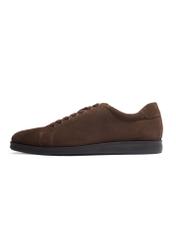 Dark brown suede men's shoes BUTYM-0513-1I(Z26), side view of the product on a white background.