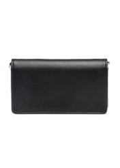 Black women's wallet with strap POREC-0431-99(W26), back view of the product on a white background.