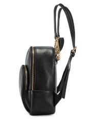 Black leather women's backpack TORES-1123D-99(Z25), side view of the product on a white background.