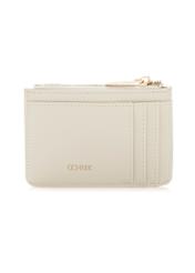Cream card case POREC-0413-0B(W26), front product view on white background.