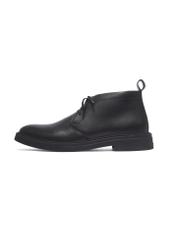 Men's black leather ankle boots BUTYM-0575-99(Z26), side view of the product on a white background.
