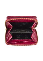 Pink croco women's wallet PORES-0888B-31(Z25), product view from above on a white background.