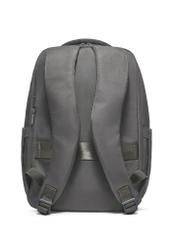 Gray airplane backpack PLCMN-0014-9D(Z26). Back view on white background.