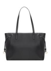 Black shopper bag TOREC-1029-99(W26), product view from the back on a white background.