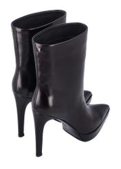 Burgundy women's high heel ankle boots BUTYD-1344-4E(Z26), back view of the product on a white background.