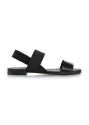 Leather black rubber sandals BUTYD-1046-99(W24)-01