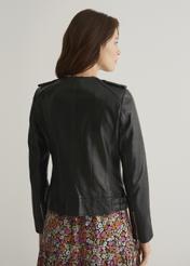 Women's classic black leather jacket KURDS-0366-5491(W22)-04