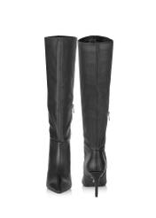 Black leather women's high heel boots BUTYD-1124-99(Z24)-03