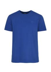 Blue basic men's t-shirt with logo TSHMT-0113-61(Z24)-01