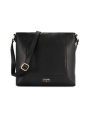 Black leather women's handbag TORES-1265-9I(W26) - front product view, on white background.