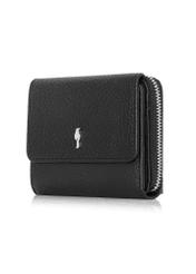 Small black leather women's wallet PORES-0802P-99(Z24)-04